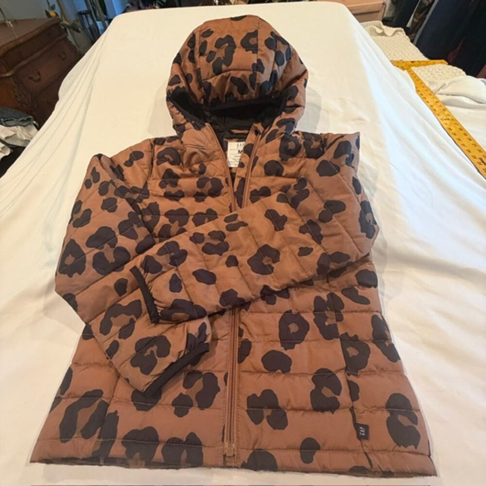 NWOT Gap Kids Girls M 8-9 Leopard ColdControl Puffer Jacket
